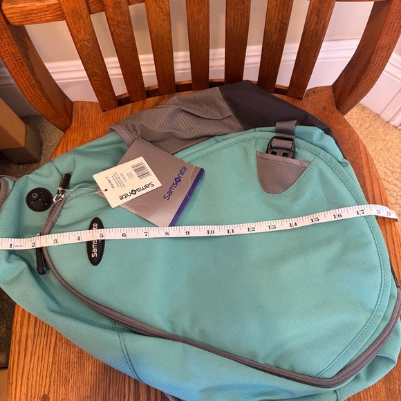 NEW Samsonite Wanber 3 Backpack Turquoise Grey 18โx14โx5.5โ Sling Strap 52โ - Picture 6 of 14